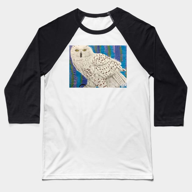 Snow owl Baseball T-Shirt by SamsArtworks